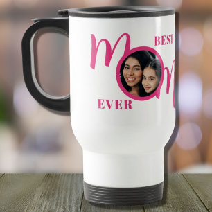 Best Mum Ever Photo Pink Travel Mug