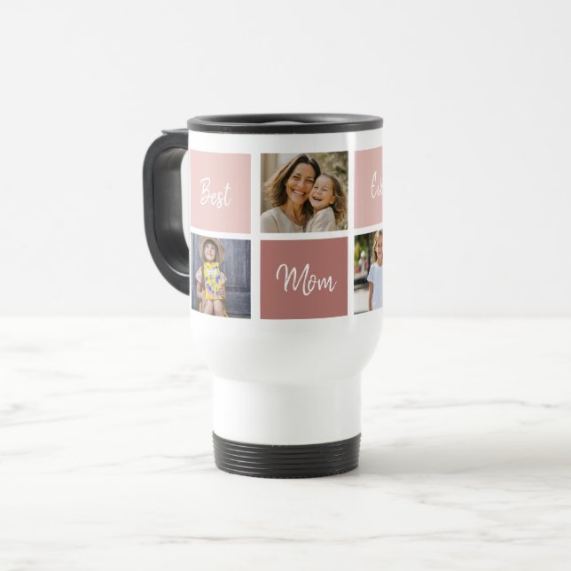Best Mum Ever Photo Script Travel Mug (Front Left)