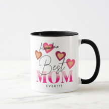 Best Mum Ever, Photo Template Lovely Hearts Coffee