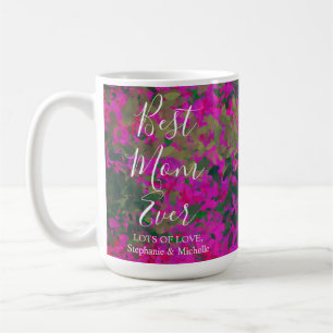 Best Mum Ever Pink Garden Floral Hand Painted Coffee Mug