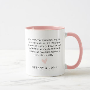 Best Mum Ever Pink Heart Script Cute Message Mug