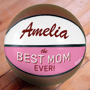 Best Mum Ever Pink Mother`s Day Custom Name Basketball