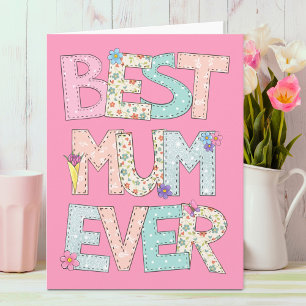 Best Mum Ever Pink Mothers Day Card