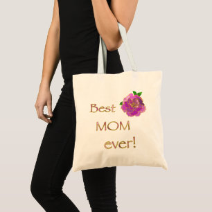 Best Mum Ever Pink Rose Mother's Day Tote Bag