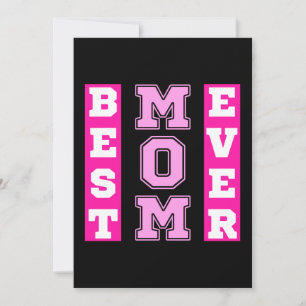 Best Mum Ever Pink Typography Mothers Day Gifts Invitation