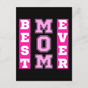 Best Mum Ever Pink Typography Mothers Day Gifts Postcard