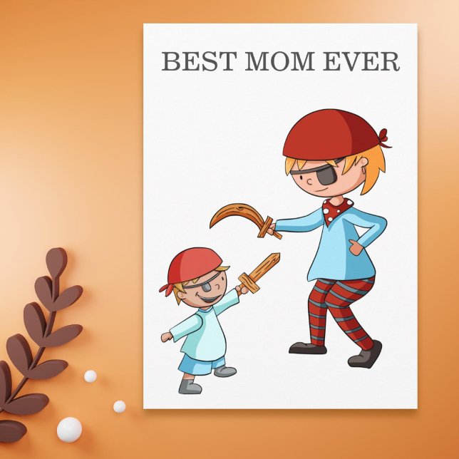 Best Mum Ever Playing Pirates Personalised Card (Creator Uploaded)