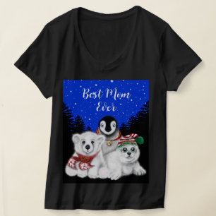 Best Mum Ever polar bear, Penguin, seal pup T-Shirt