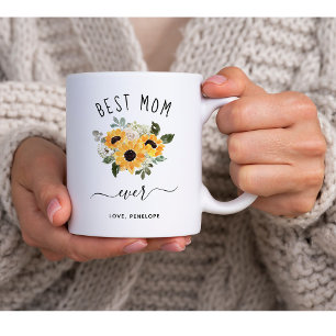 Best Mum Ever   Pretty Rustic Sunflowers Coffee Mug