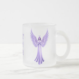 Best Mum Ever   Purple And Lilac Christmas Angel Frosted Glass Coffee Mug