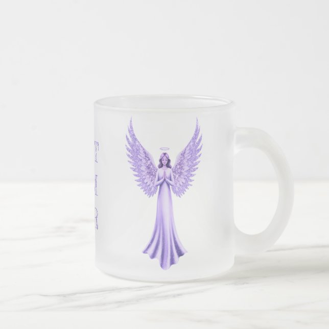 Best Mum Ever | Purple And Lilac Christmas Angel Frosted Glass Coffee Mug (Right)