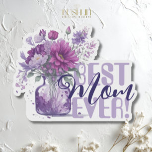 Best Mum Ever! Purple Flower Vase Mother’s Day