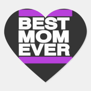 Best Mum Ever Purple Heart Sticker