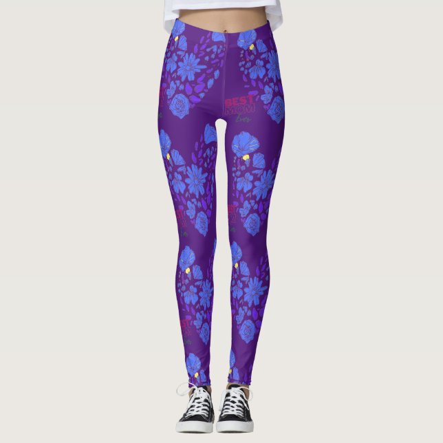 best mum ever purple  leggings (Front)