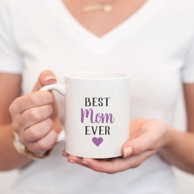 Best Mum Ever Purple Script Heart Coffee Mug (Creator Uploaded)