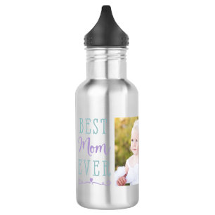 Best Mum Ever Purple Teal Custom Photo 532 Ml Water Bottle