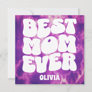Best Mum Ever Purple Tie Dye Mother's Day Card