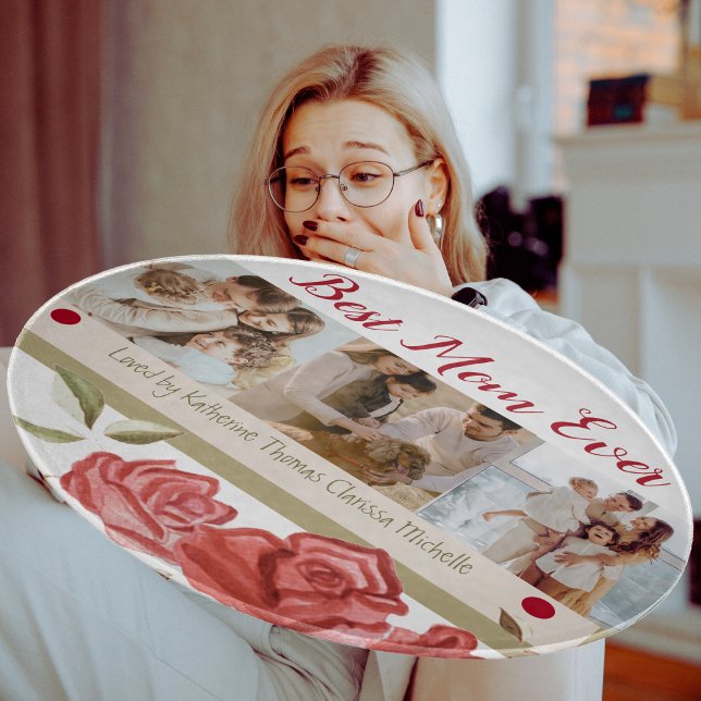 Best Mum Ever Red Roses Chic Elegant Mothers Day Cutting Board (Creator Uploaded)