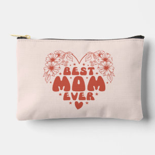 Best Mum Ever Retro Floral Red Mother's Day Accessory Pouch