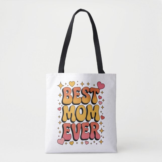 Best Mum Ever Retro Groovy Tote Bag (Front)