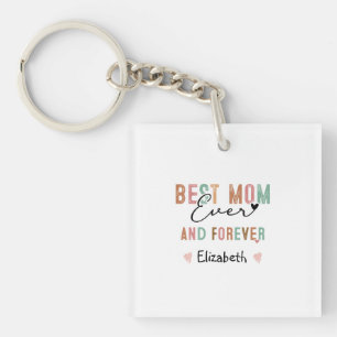 Best Mum Ever  Retro Script Groovy Mother's day  Key Ring