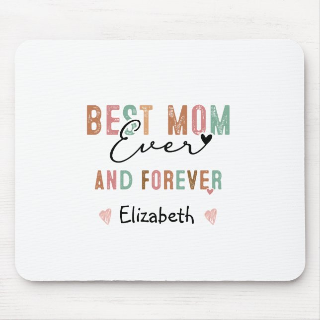 Best Mum Ever  Retro Script Groovy Mother's day  Mouse Pad (Front)