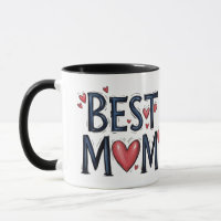 Best Mum Ever Rustic Typography with Heart