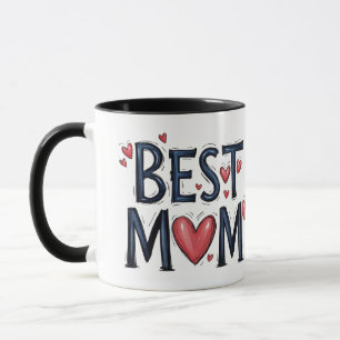 Best Mum Ever Rustic Typography with Heart  Mug