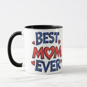 Best Mum Ever Rustic Typography with Heart Mug