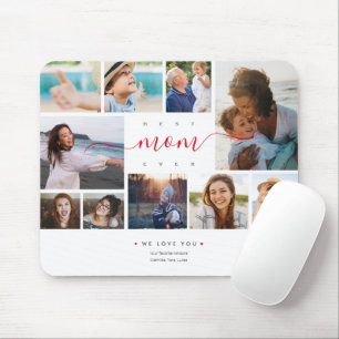 Best Mum Ever Script Mother's Day 10 Photo Collage Mouse Pad