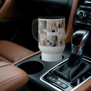 Best Mum Ever Script Mother's Day 8 Photo Collage Travel Mug