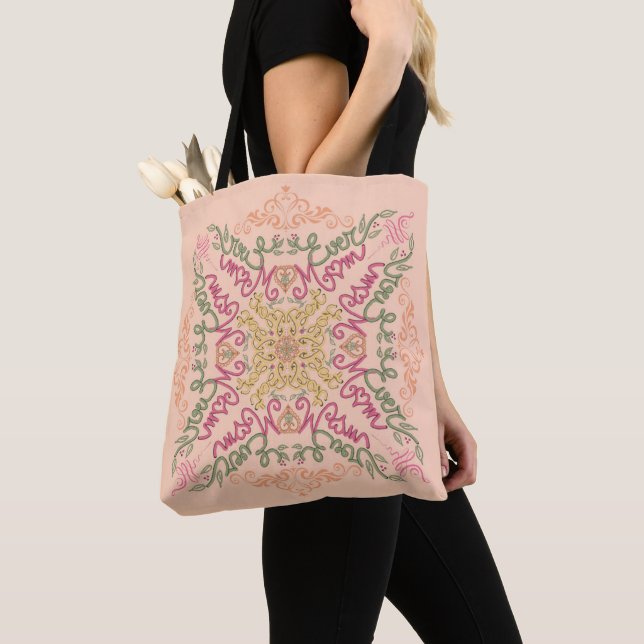 Best Mum Ever Seamless Doodles Mother's Day Tote (Close Up)