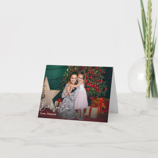 Best Mum Ever Simple Custom Photo Card (Front)