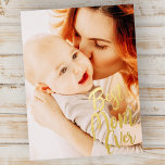 Best Mum Ever Simple Modern Custom Photo Foil Holiday Postcard<br><div class="desc">This simple and modern design is composed of handwritten font typography and add a custom photo.</div>