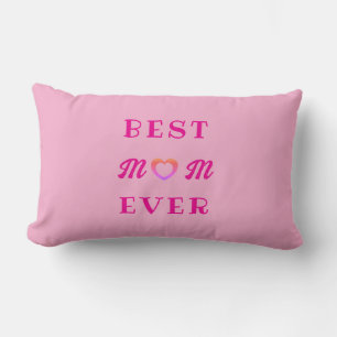 Best Mum Ever simple Pink Heart Mother's Day Gift Lumbar Cushion