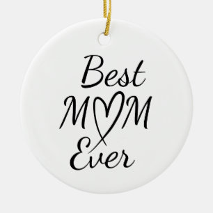 Best Mum Ever Simple Quote Ceramic Tree Decoration