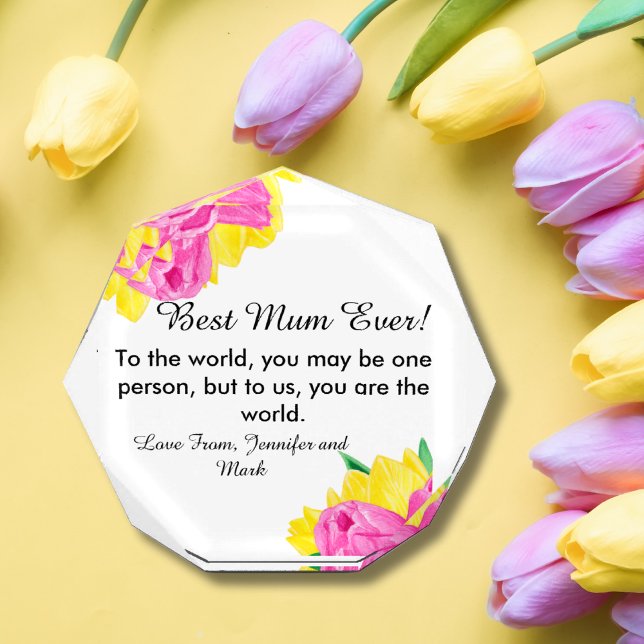 Best Mum Ever! Small Octagon Photo Block  (Best Mum Ever! Small Octagon Photo Block)