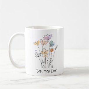 Best Mum Ever Spring Floral sketch Coffee Mug