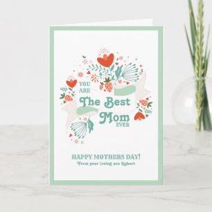 Best Mum Ever, Spring Flowers Wreath Card