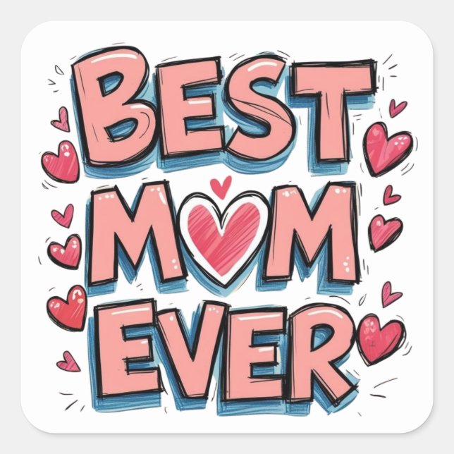 Best Mum Ever Square Sticker (Front)