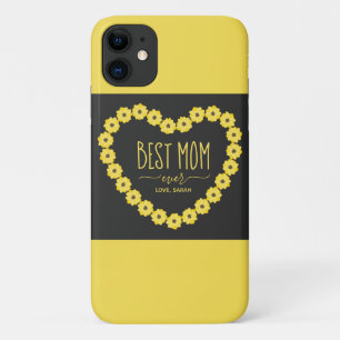 Best Mum Ever Sunflower Personalised Name Case-Mate iPhone Case
