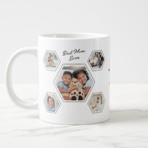 Best Mum Ever Ten‑Photo Personalised Names Custom Large Coffee Mug