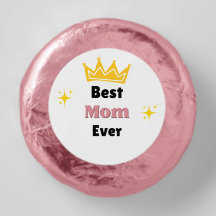 Best Mum ever text with crown white
