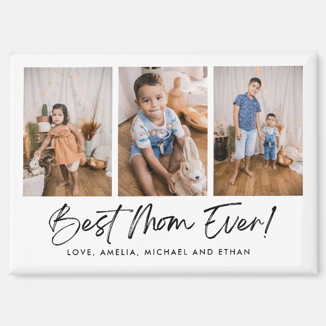 Best Mum Ever Three Photo Magnet (Front)