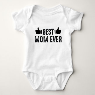 Best Mum Ever Thumbs Up Funny Mother's Day Gift Baby Bodysuit