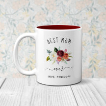 Best Mum Ever | Trendy Burgundy Boho Floral