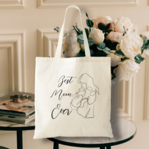 Best Mum Ever Trendy One Line lovely Motherhood Tote Bag