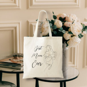 Best Mum Ever Trendy One Line lovely Pregnancy Top Tote Bag