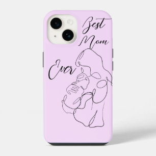 Best Mum Ever Trendy One Line Motherhood Classic iPhone 14 Case