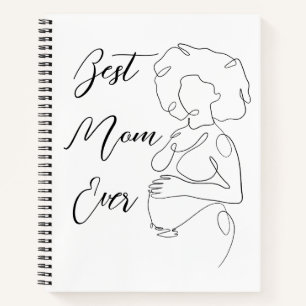 Best Mum Ever Trendy One Line Pregnancy Classic Notebook